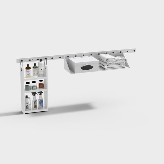 Modern Minimalist Bathroom Storage Rack 3D model