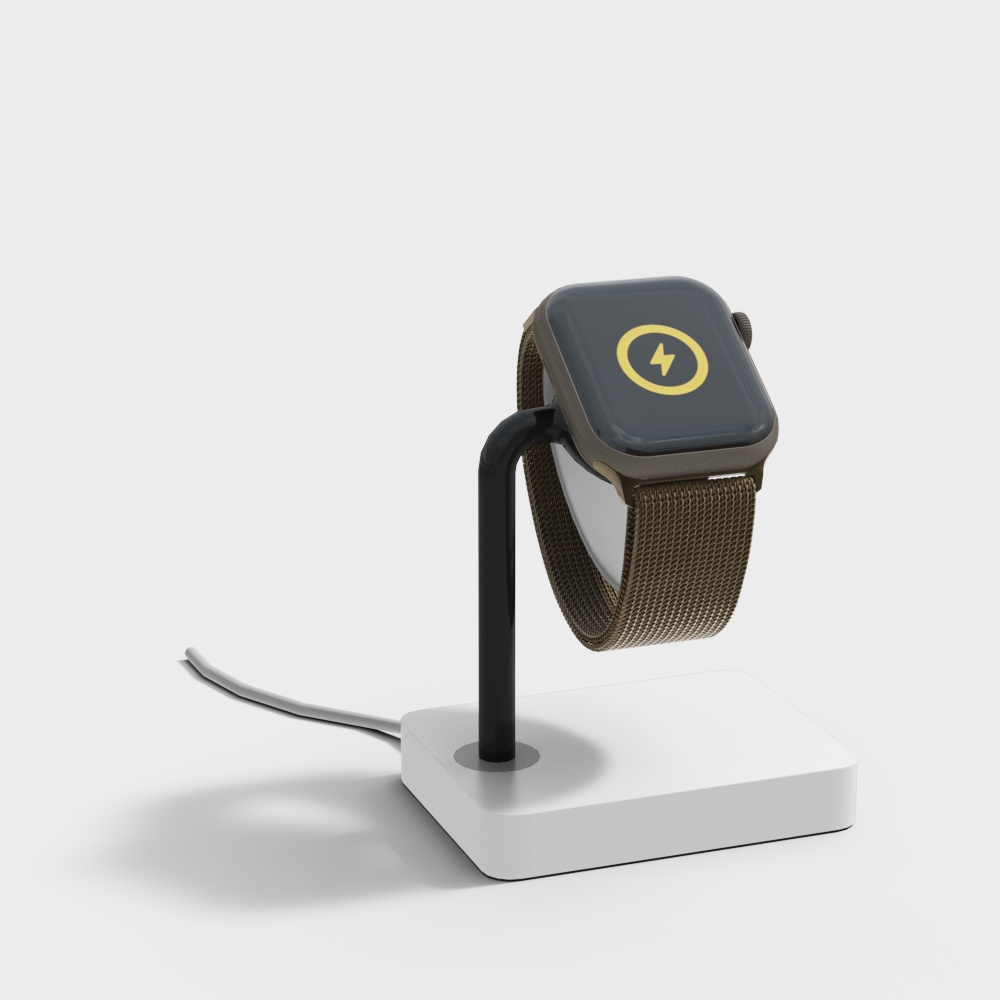 Sleek Smart Watch and Charging Dock 3D model