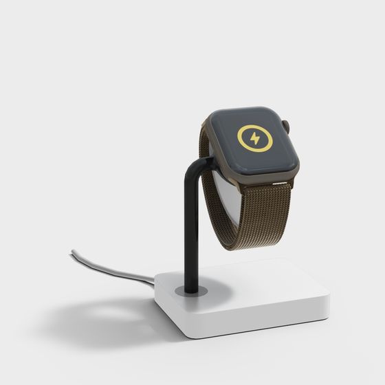 Sleek Smart Watch and Charging Dock 3D model