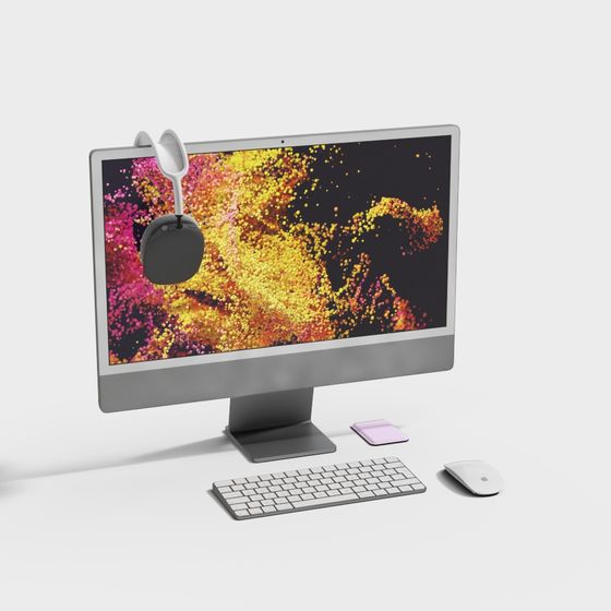 Stylish Low Poly Computer Set 3D model for Designers