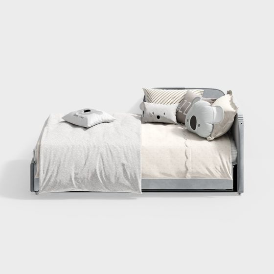 Low-Polygon Cozy Bed 3D Model