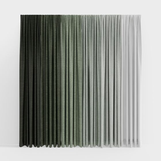 Elegant 3D Curtain Model for Stylish Interiors