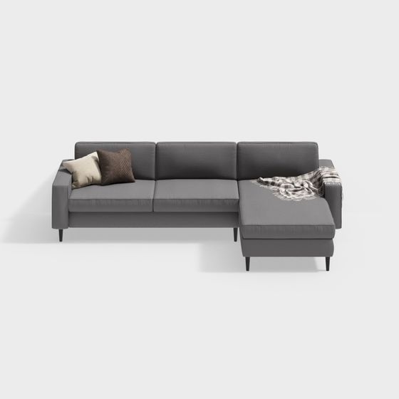 Urban Comfort L-Shaped Sofa 3D model