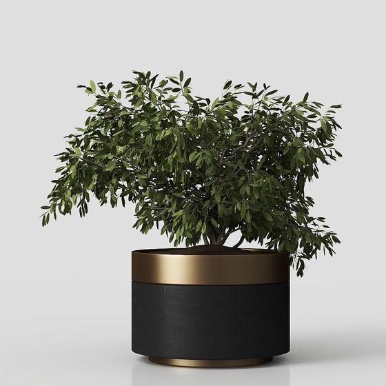 Stylish Low-Polygon Plant Pot 3D model for Modern Interiors