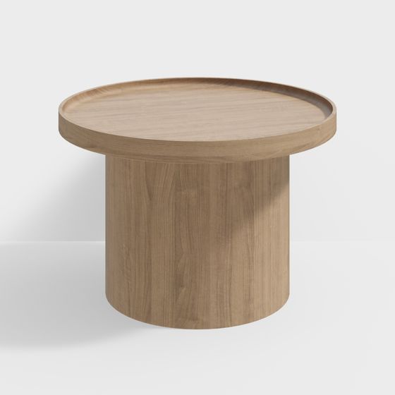 Modern Low-Poly Cylindrical Side Table 3D model