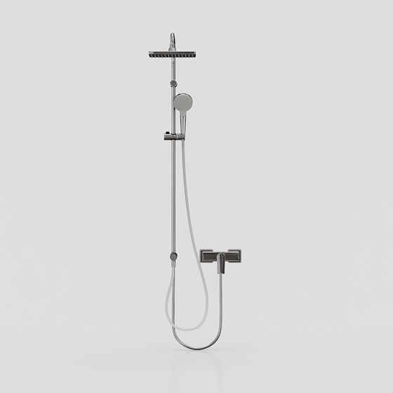 Sleek Minimalist Shower System 3D model