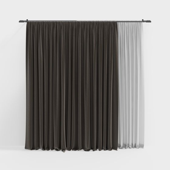 Elegant Low Poly Curtain 3D model for Contemporary Spaces