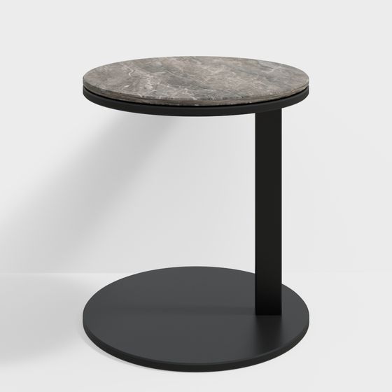 Charming 722# Small Tea Table 3D Model in Black Finish