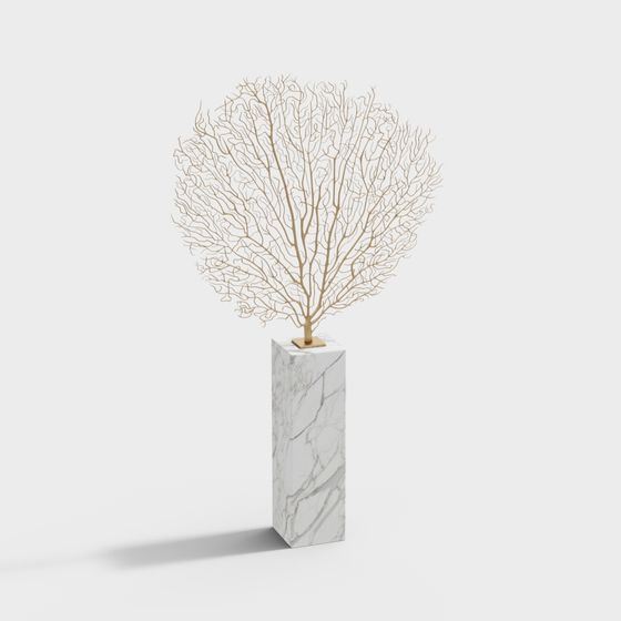 Elegant Sea Anemone Sculpture 3D model