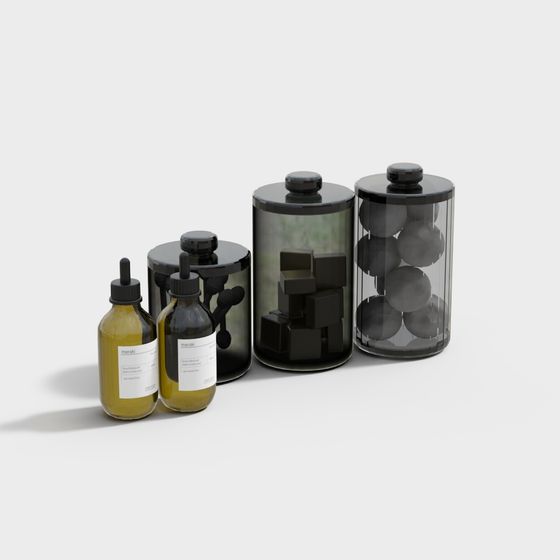 Elegant Glass Container Set 3D model