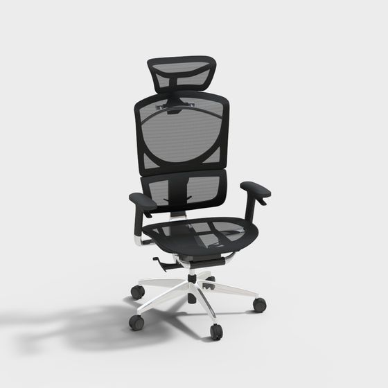 Elegant Low-Poly Office Chair 3D model