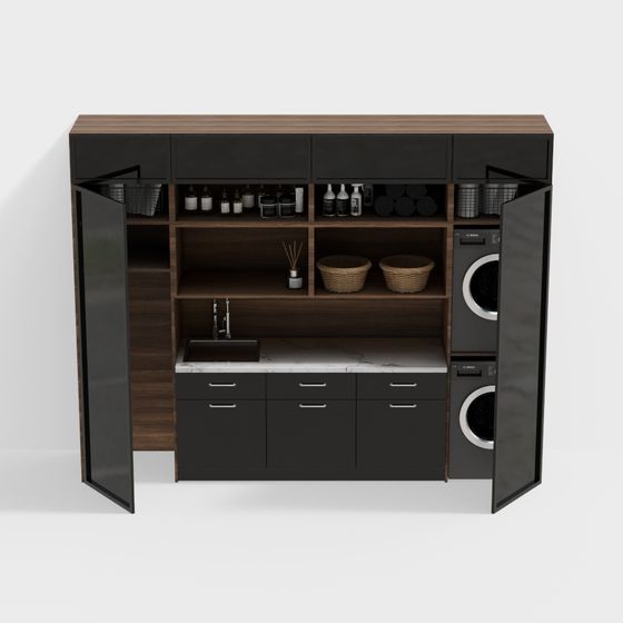 Modern Multi-Functional Laundry Cabinet 3D model