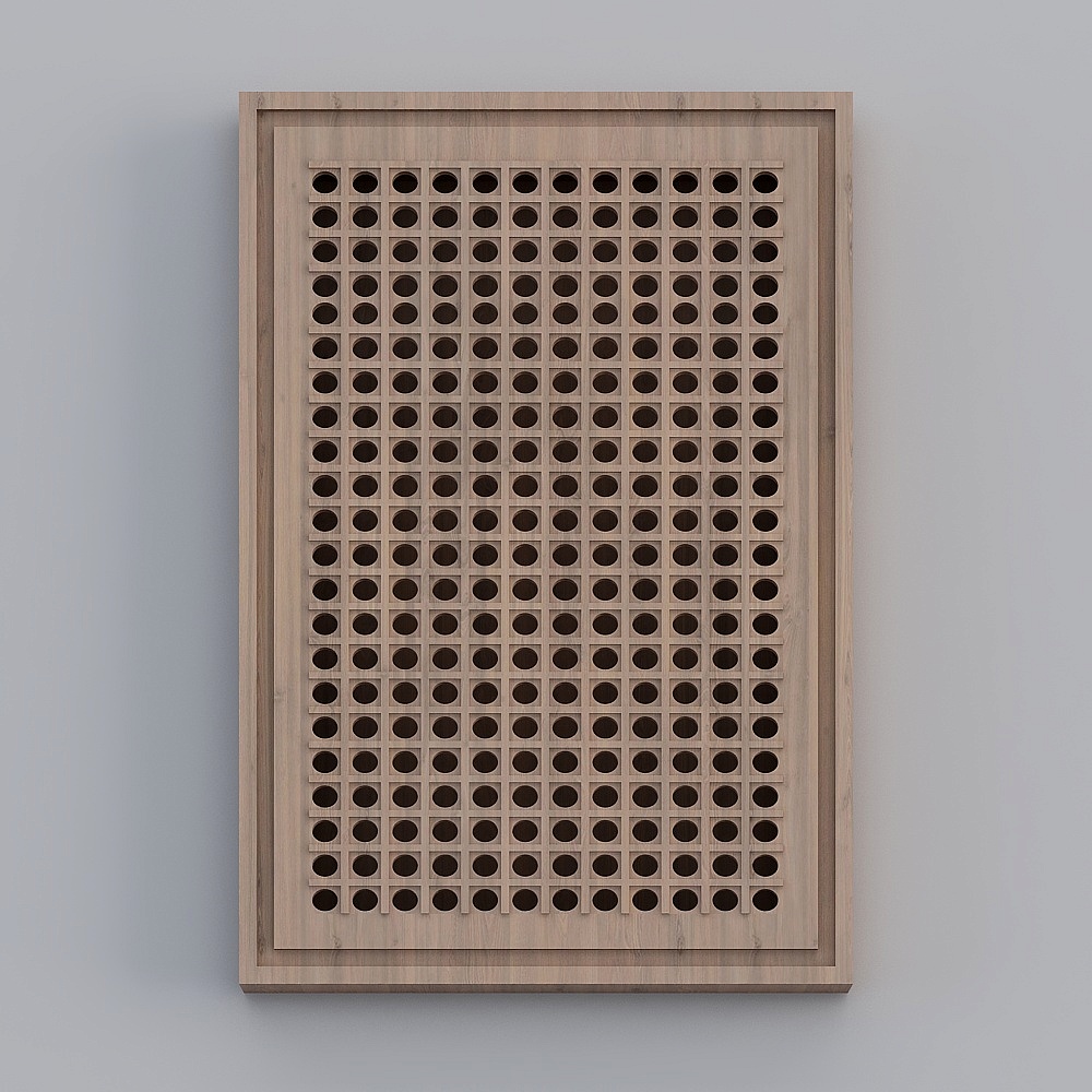 Low Poly Detailed Wooden Louvered Shutter 3D model