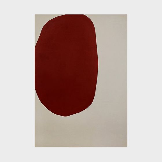 Modernes dekoratives Gemälde mit weißem Hintergrund und roter Kunst