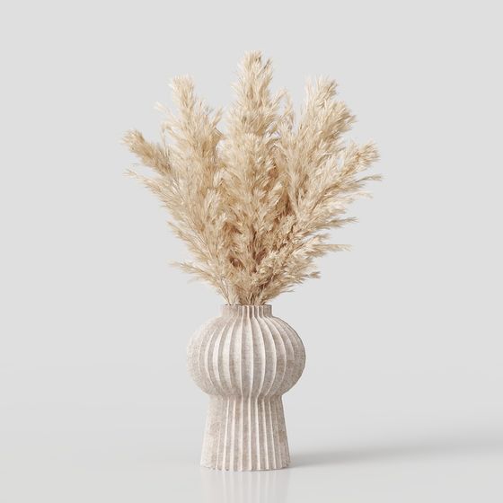 Pampas Grass Vase 3D model