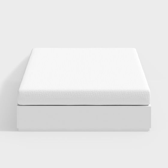 Modern Minimalist Bed Frame and Mattress 3D model