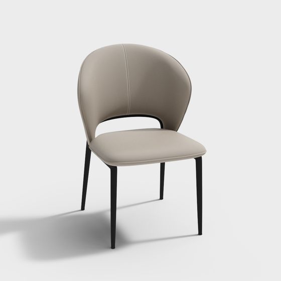 Elegant Curved Chair 3D model