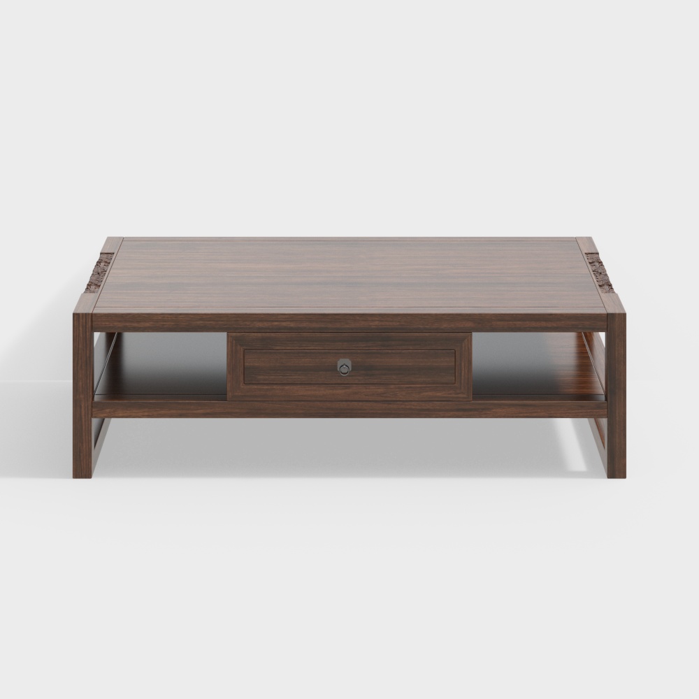 Elegant Low-Polygon Coffee Table 3D model