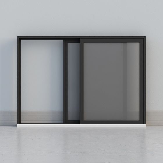 Glass Sliding Door 3D model for Modern Interiors