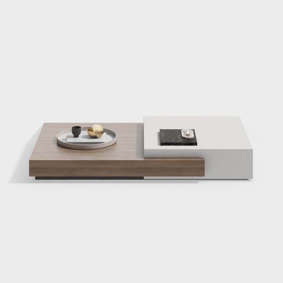 Modern Brown Coffee Table 3D Model for Stylish Living Rooms