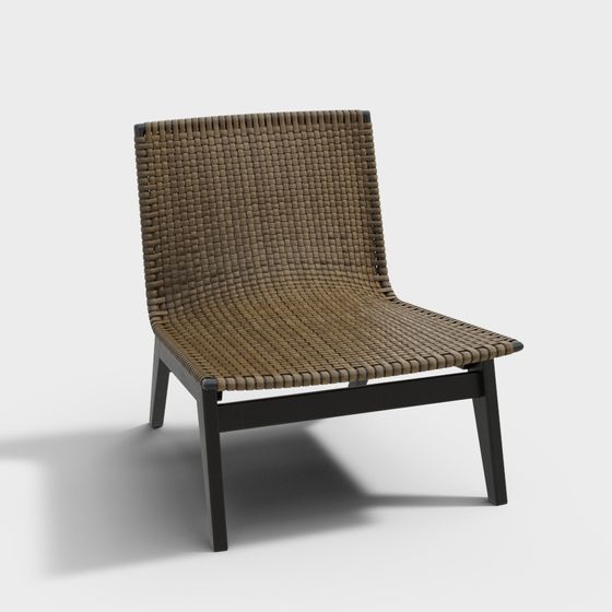 Elegant Woven Chair 3D model for Modern Interiors