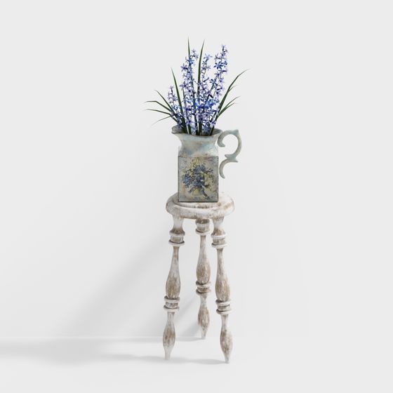 Classic Vintage Floral Vase 3D model