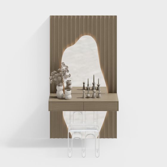 Minimalist Wooden Vanity 3D model