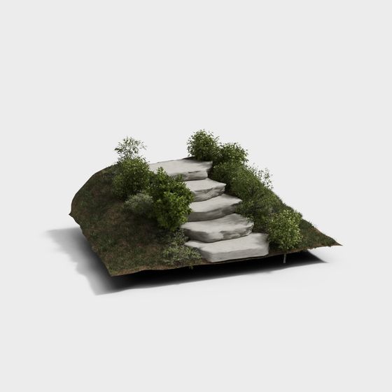 Realistic Stone Steps 3D Model for Nature-Inspired Designs