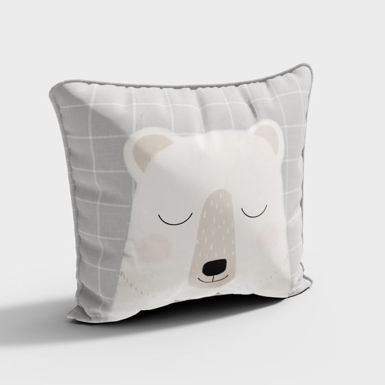 Cute Arctic Bear Cushion 3D model