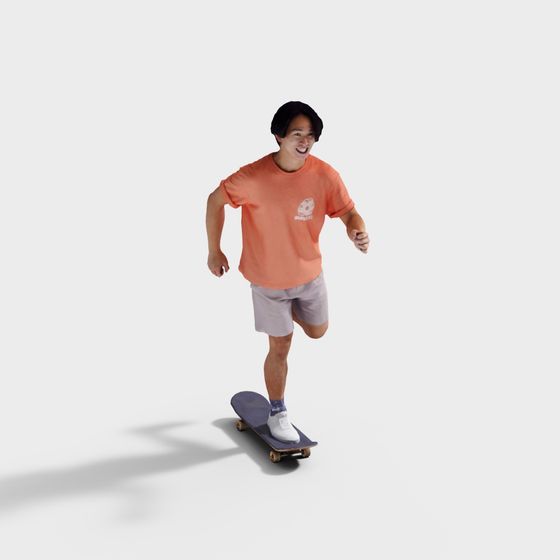 Dynamic Skateboarder 3D model