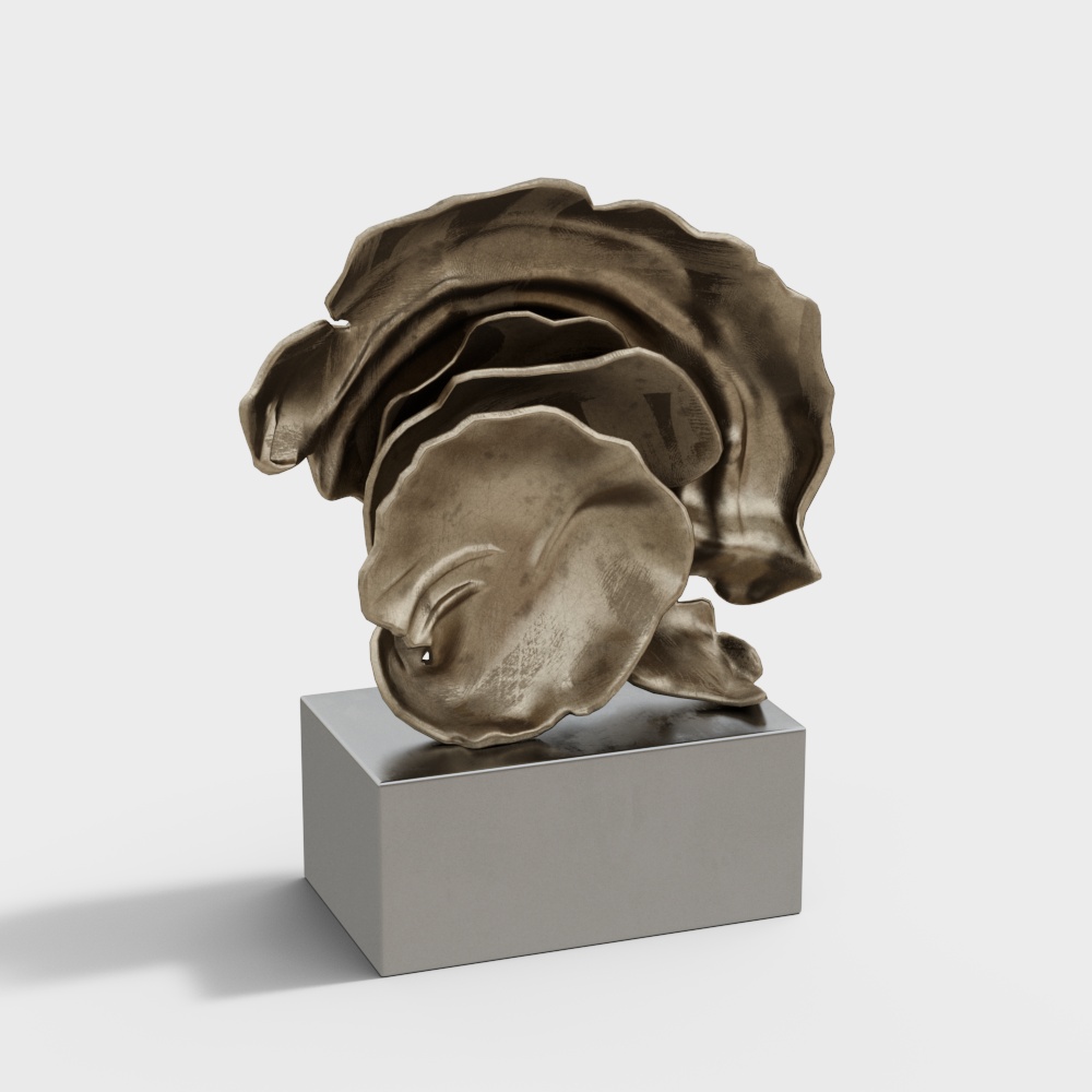 Bronze Rose Low-Poly 3D Model