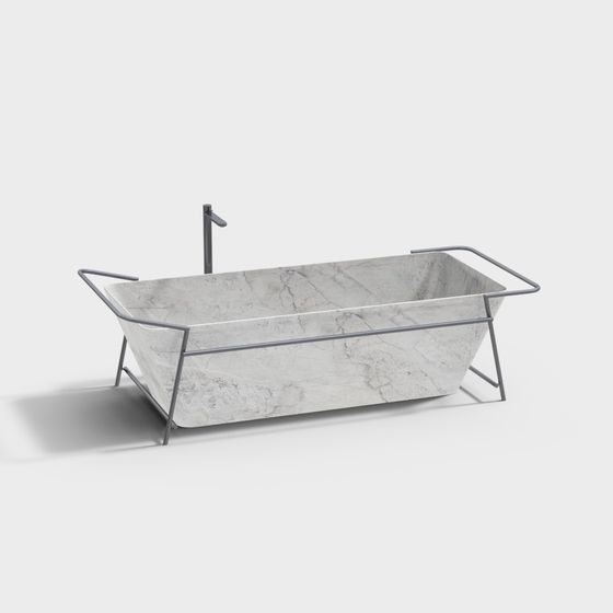 Modern Minimalist 3D Bathtub Model