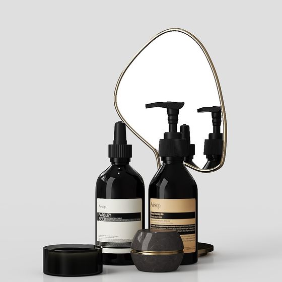 Minimalist Luxury Glass Bottle 3D model for Interior Design