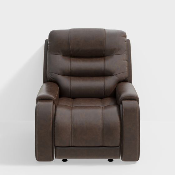 Elegant Low-Polygon Leather Lounge Chair 3D model