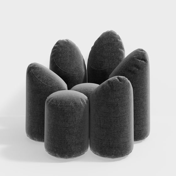 Stylish Rounded Sofa 3D model