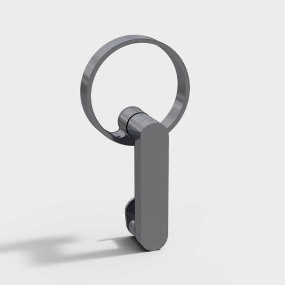 Sleek Metal Ring Door Handle 3D model for Modern Designs
