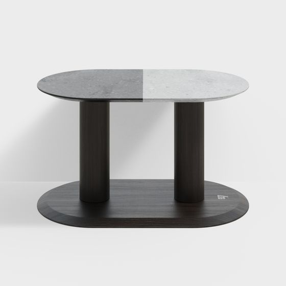 Bicolor Round Table 3D Model for Modern Interiors
