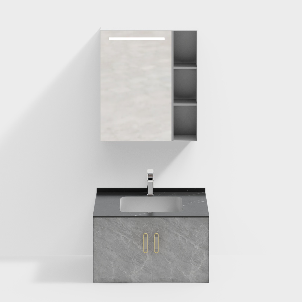 Custom Bathroom Cabinet with Jiupu D-6860 Ceramic Basin