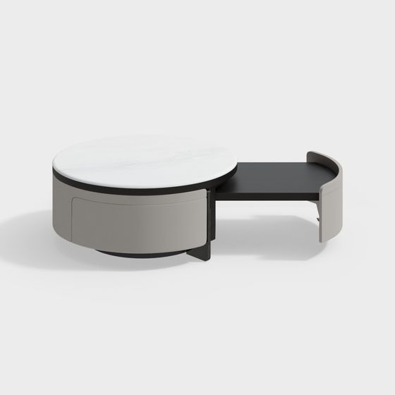 Elegant Round Sofa Side Table 3D model