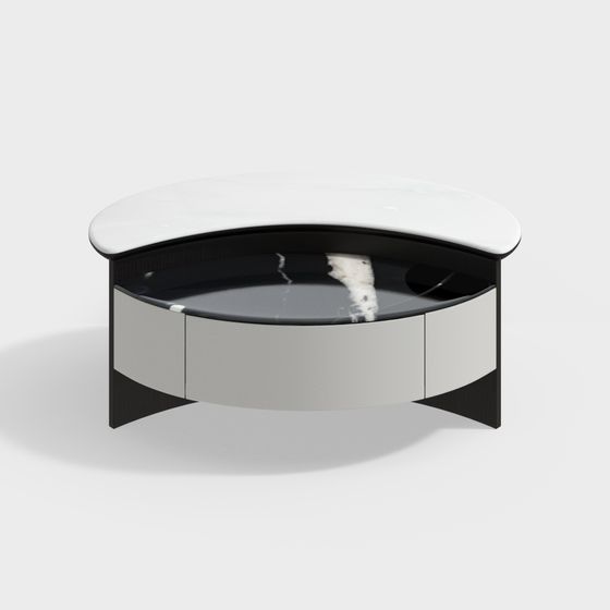 Elegant Low-Poly Round Table 3D model