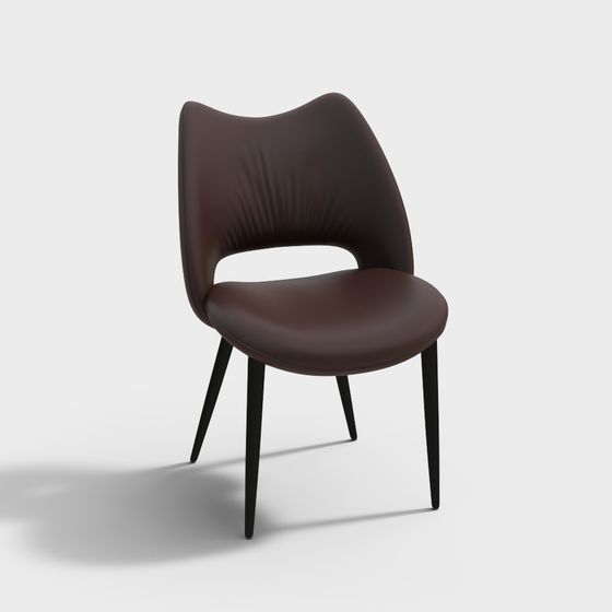 Chic Curved Chair 3D model for Creative Spaces