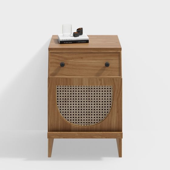 Mid-Century Nightstand 3D model for Creative Projects