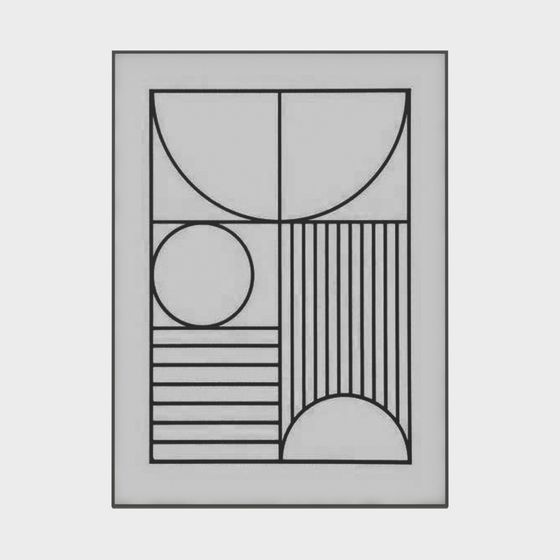 Minimalist Abstract Geometric 3D Model for Creative Projects