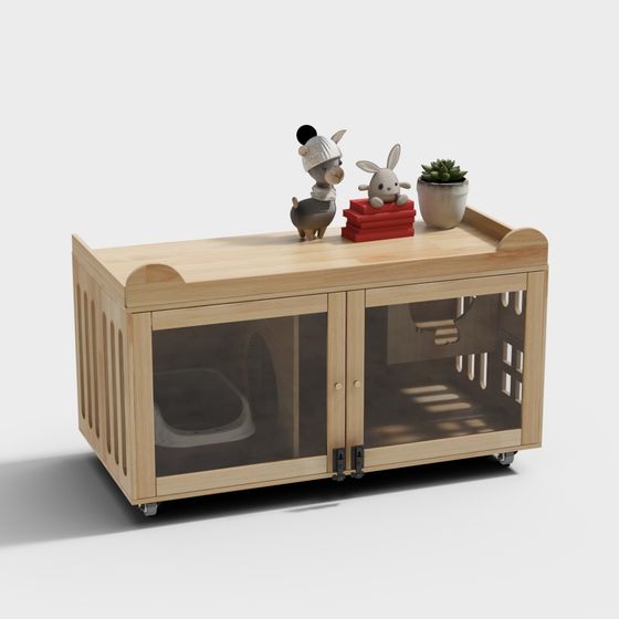 Charming Pet Cage 3D Model for Warm Interiors