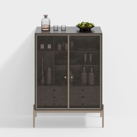 Urban Style Bar Cabinet 3D model