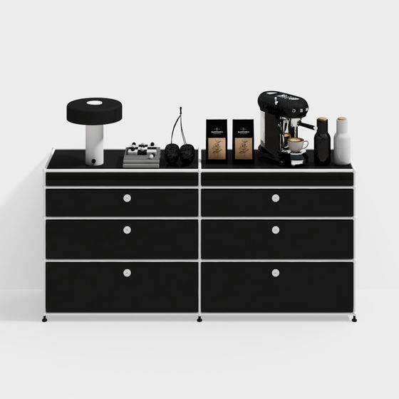 Contemporary Black USM Darth Vader Side Cabinet 3D Model