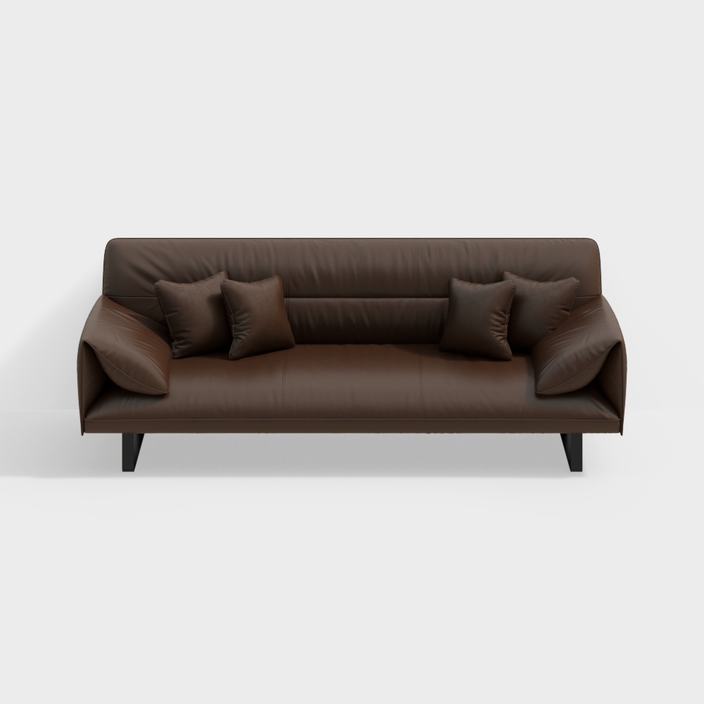 Ghế tình yêu da nâu hiện đại