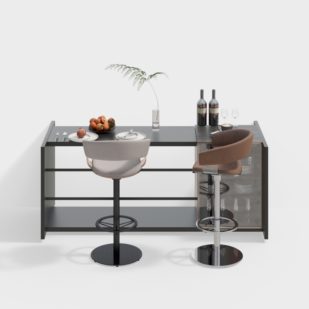 Combinaison de tabourets de bar pour cuisine occidentale moderne