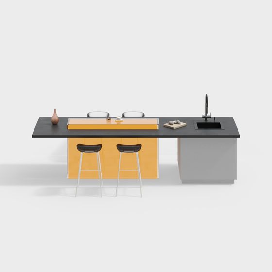Modern Kitchen Island 3D model