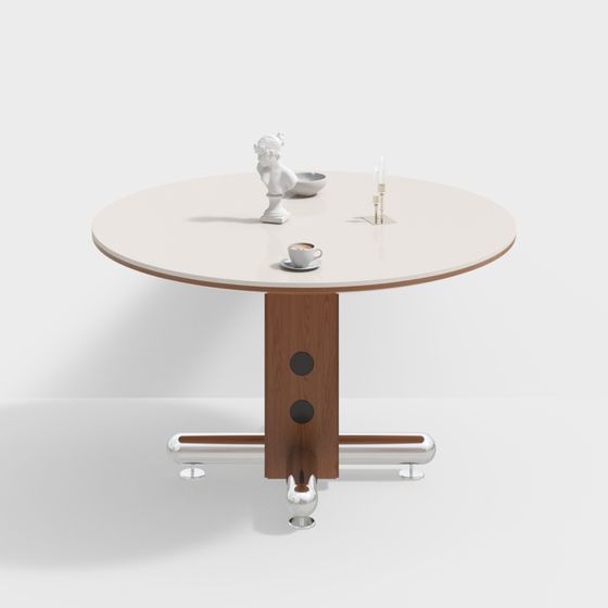 Stylish Low-Polygon Round Table 3D model